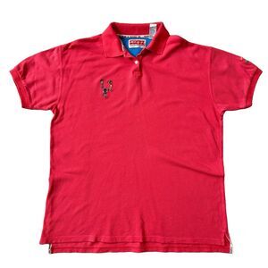 Vintage Pivot Rules Mens XL Golf Polo Shirt Short Sleeve Embroidered Coral Color